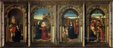 受胎告知を示すディルク多翼祭壇画 オランダのディルク・バウツ Oil Paintings